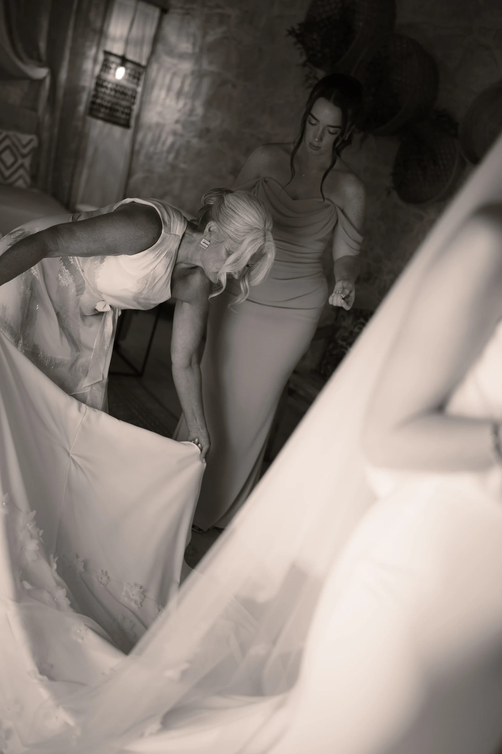 Bride and groom portrait at Liopetro wedding venue in Paphos, Cyprus, captured in black and white.