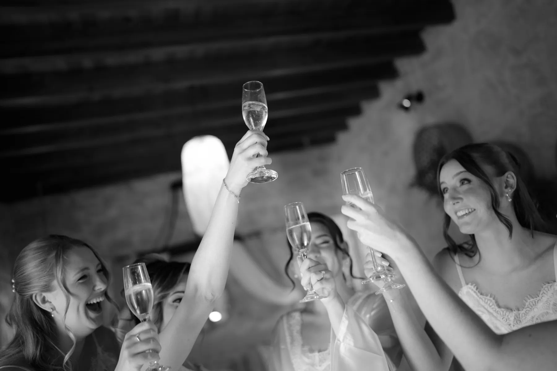 Wedding ceremony moment at Liopetro in Paphos, Cyprus, captured in black and white.